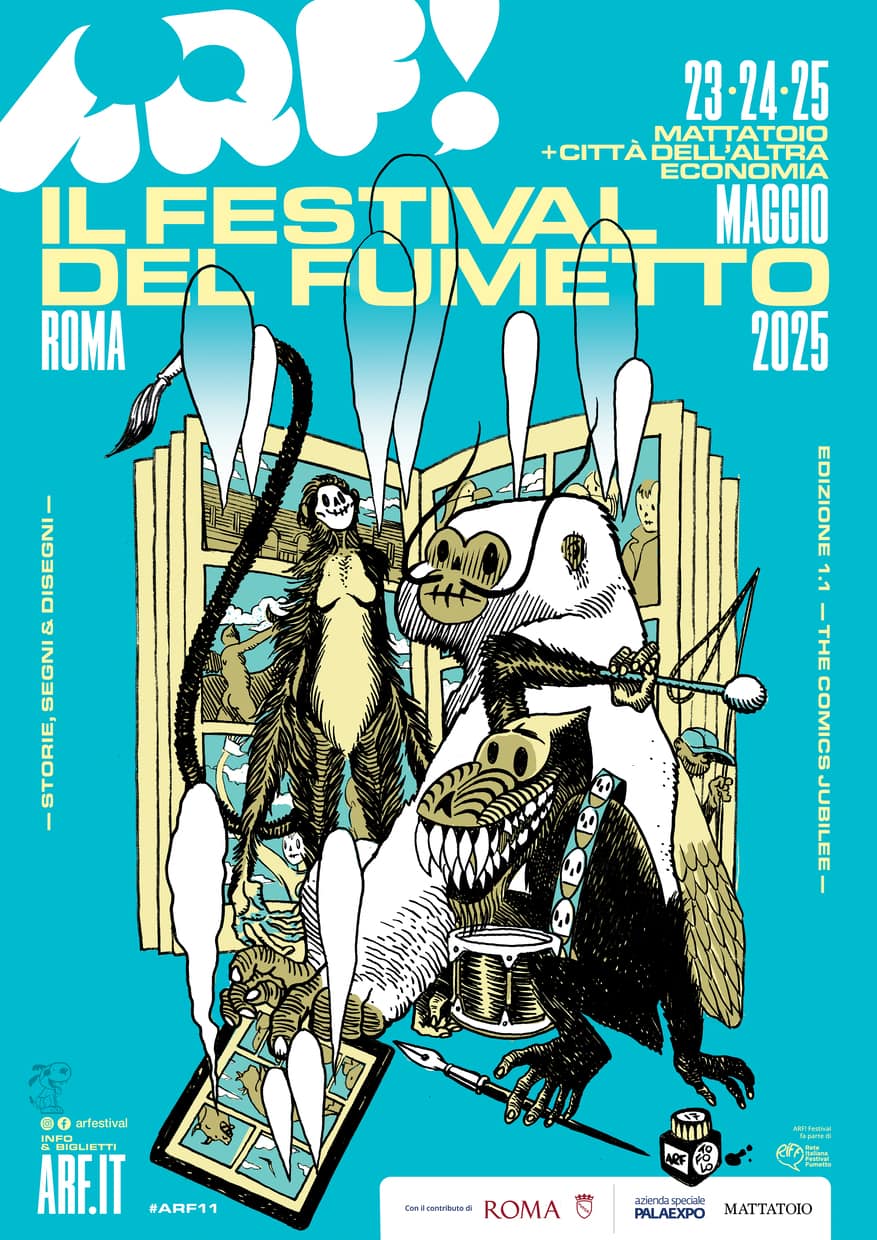 Il manifesto dell'11esima edizione di ARF! Festival disegnato da Davide Toffolo