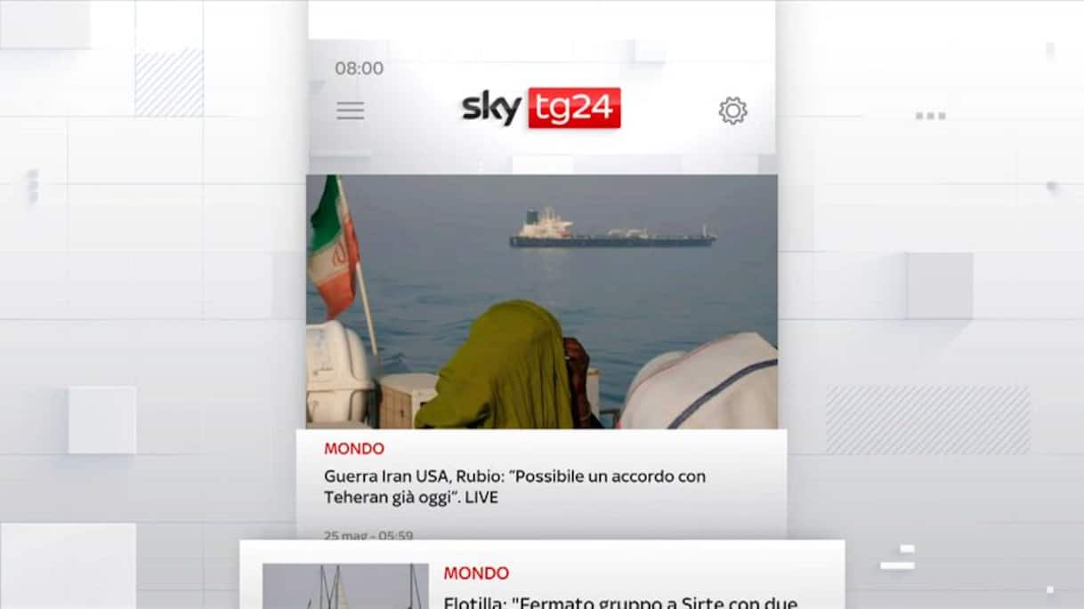 I titoli di Sky TG24 del 25 maggio, edizione delle 8