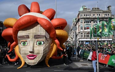 DUBLIN, IRELAND - MARCH 17: A general view during Dublin's St Patrick's Day Parade on March 17, 2026 in Dublin, Ireland. St. Patrick's Day is marked annually on March 17, the traditional death date of Ireland's patron saint, and has become a celebration of Irish culture and heritage worldwide. (Photo by Charles McQuillan/Getty Images)