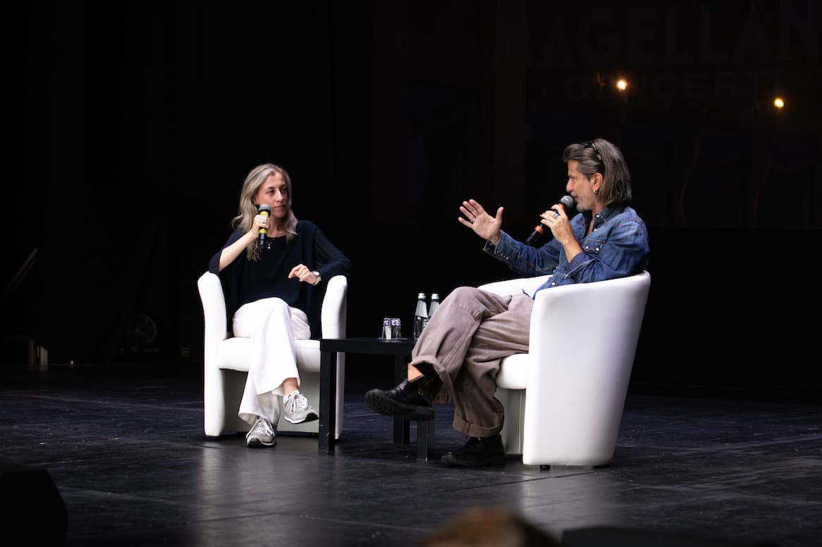 Rodrigo D'Erasmo durante la masterclass al "Teatro Capovolto"