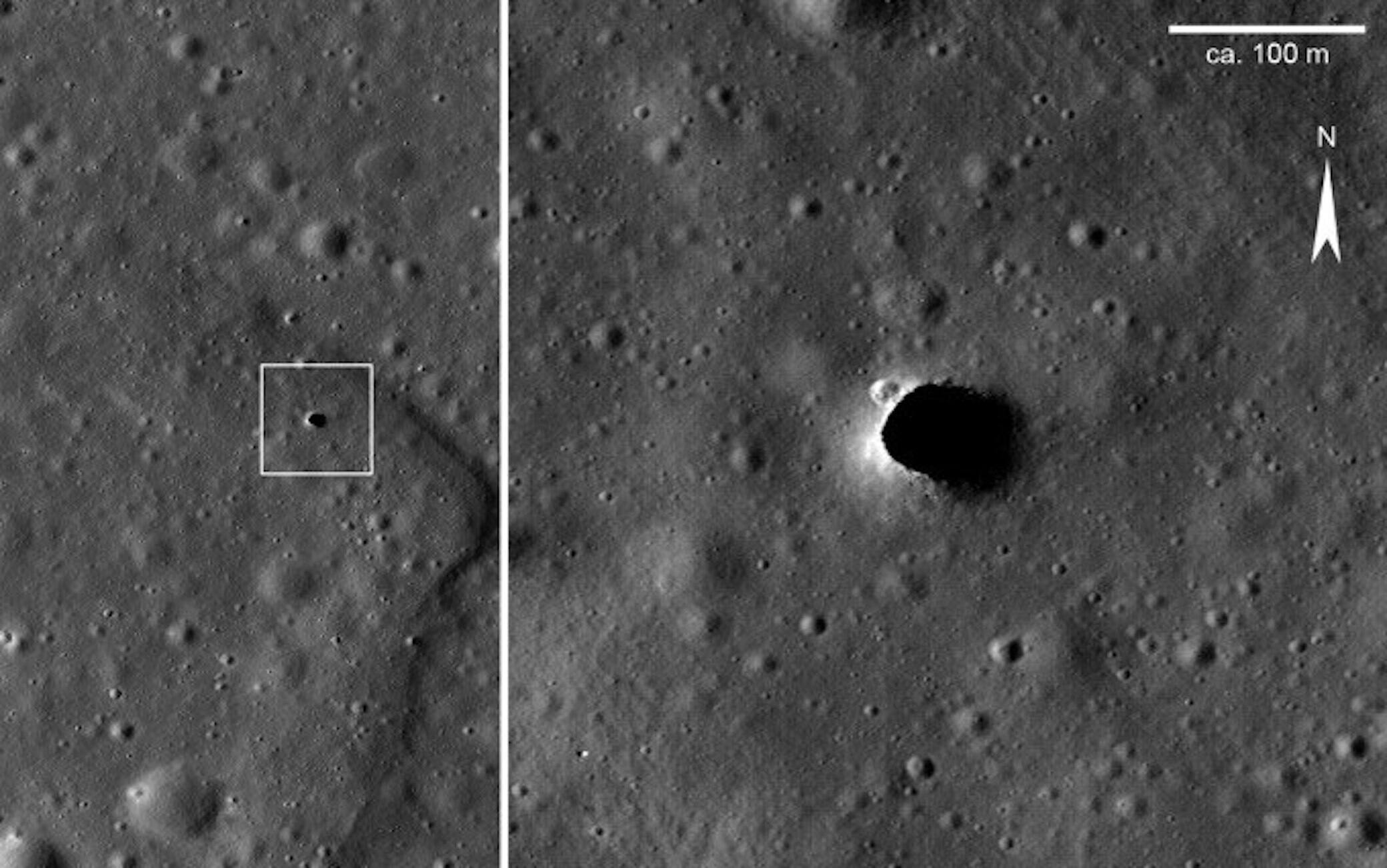 Il probabile ingresso di un tubo lavico lunare nell'area di Marius Hills