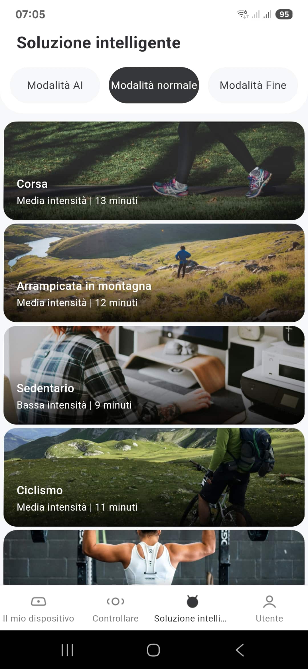 Una schemata dell'app Rheofit A1