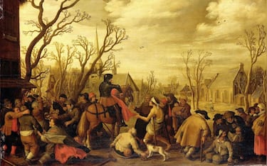 Saint Martin Divides his Cloak (The Charity of St Martin), Joost Cornelisz. Droochsloot, 1623 (Photo by: Sepia Times/Universal Images Group via Getty Images)