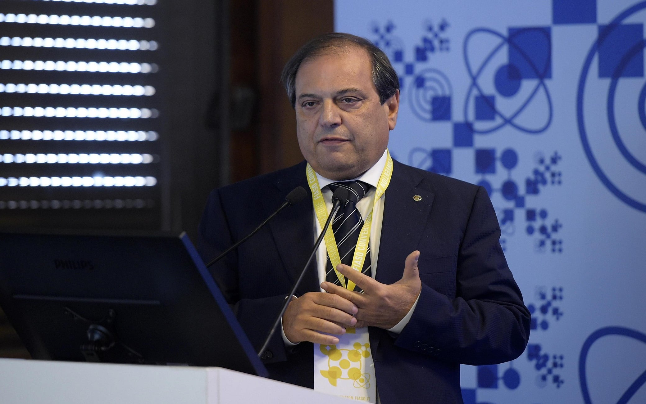 Filippo Anelli durante la Convention Fiaso 2018 a Palazzo dei Congressi all'Eur, Roma 08 Novembre 2018.
ANSA / LUIGI MISTRULLI