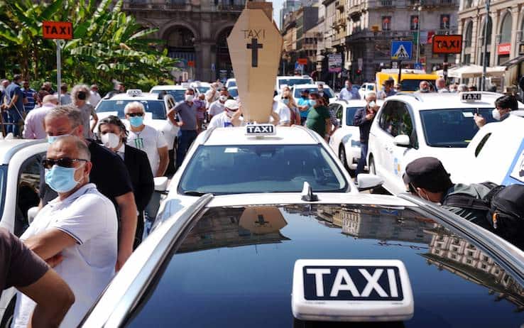 Un'immagine della protesta