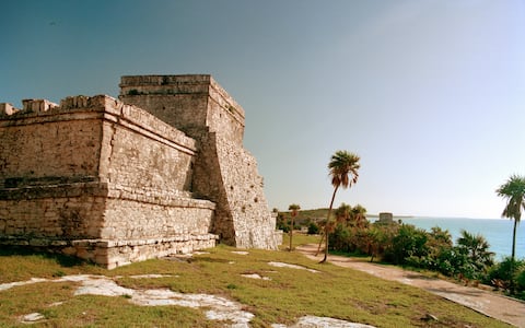 KF86Y1 MEXICO, Maya Riviera, Tulum Ruins, the main temple