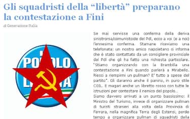 Generazione Italia: "Pronti squadristi contro Fini"