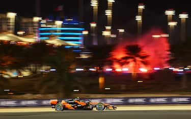 BAHRAIN, BAHRAIN - FEBRUARY 11: Lando Norris of Great Britain driving the (1) McLaren MCL40 Mercedes on track during day one of F1 Testing at Bahrain International Circuit on February 11, 2026 in Bahrain, Bahrain. (Photo by Joe Portlock/Getty Images)