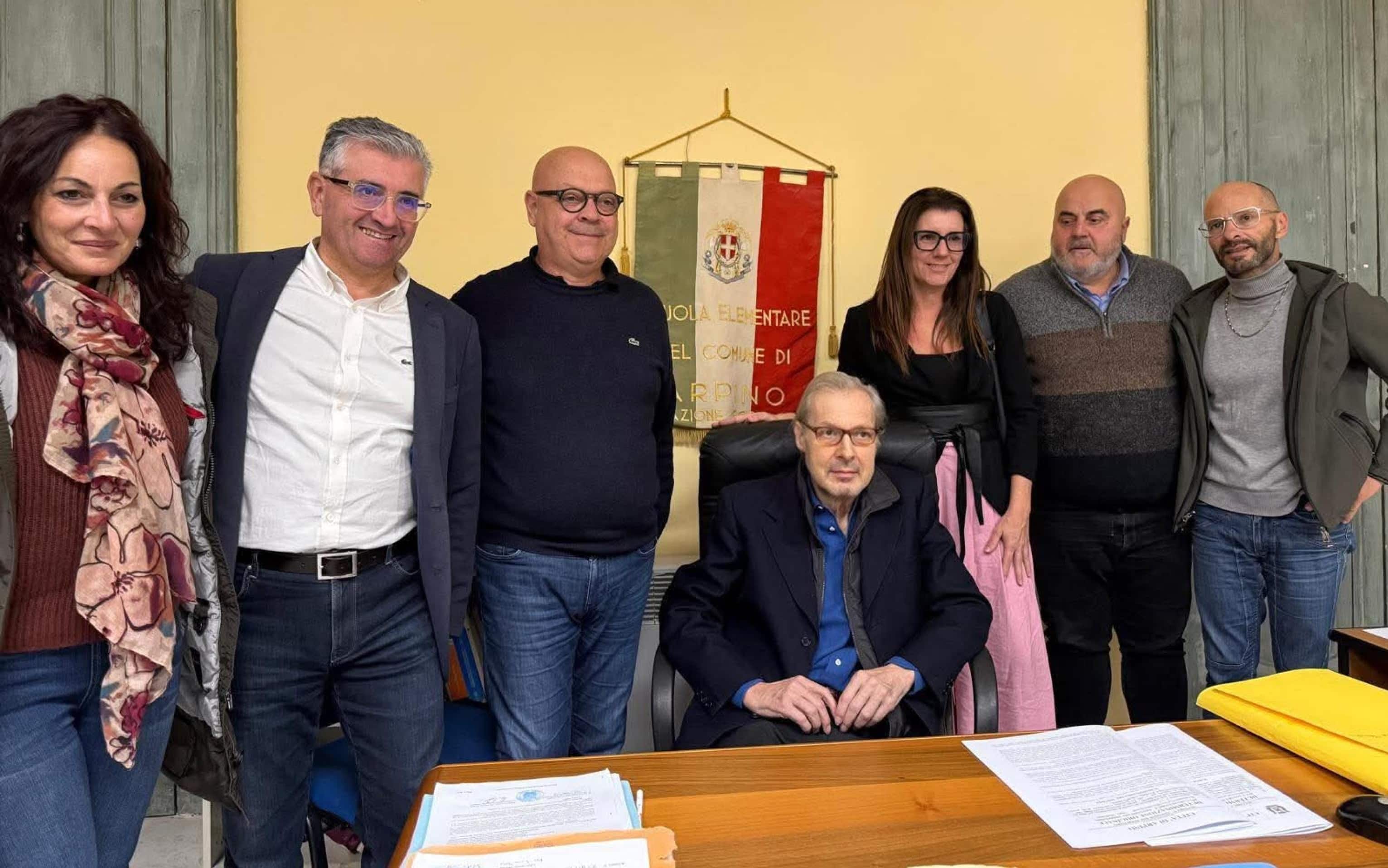 Vittorio Sgarbi in comune a Arpino, 30 ottobre 2025. ANSA