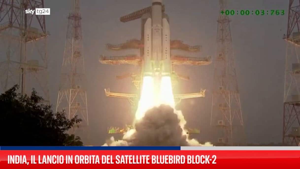 India, il lancio in orbita del satellite BlueBird Block-2 | Video Sky TG24