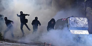 Un momento degli scontri