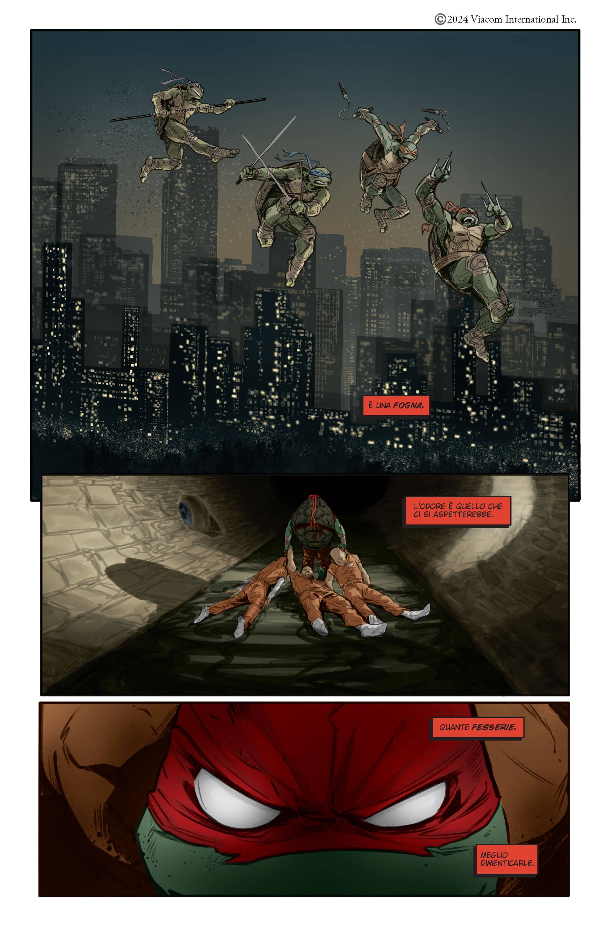 Una tavola estratta dalla nuova serie delle Tartarughe Ninja scritta da Jason Aaron