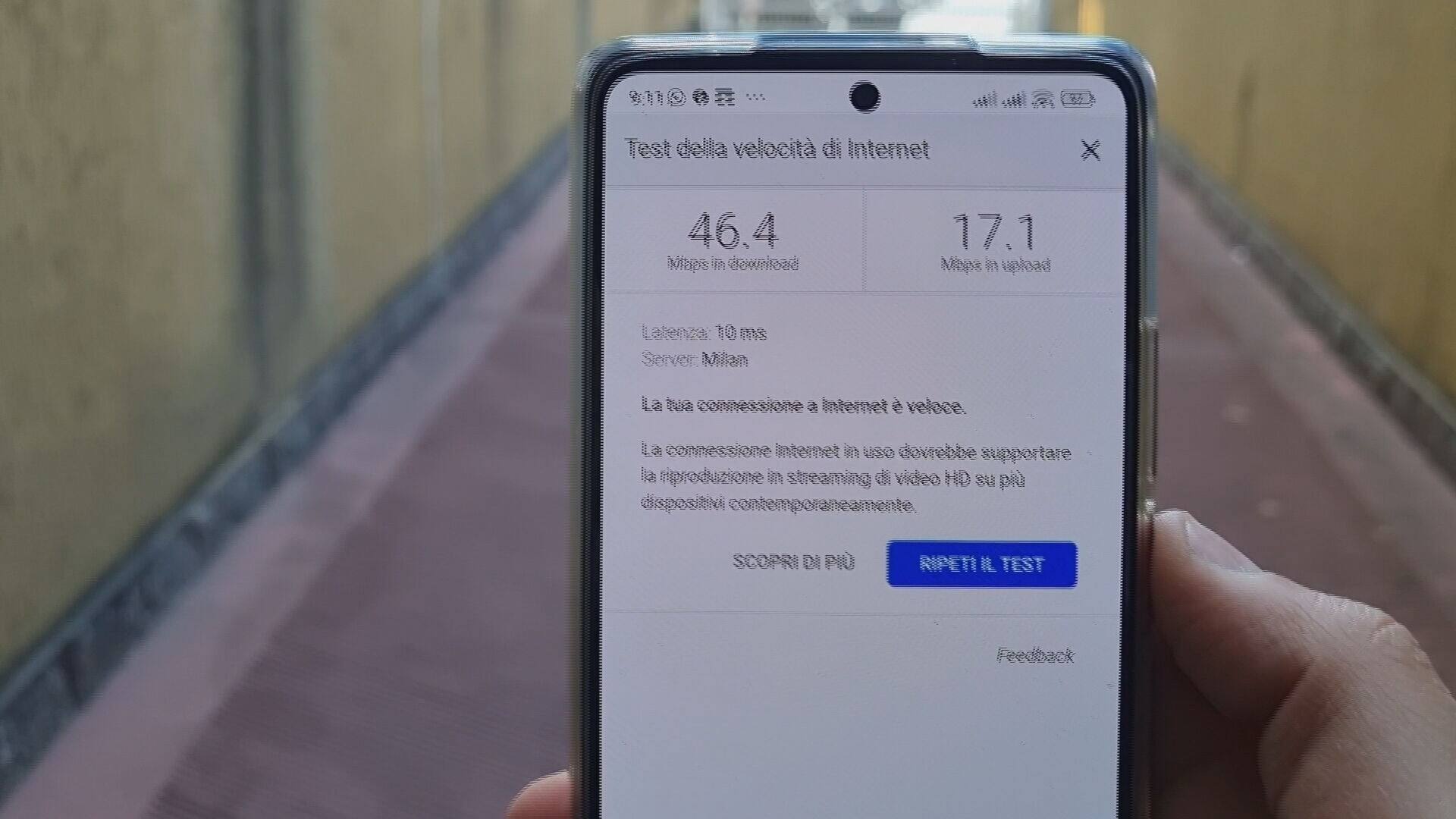 Test velocità nel box auto