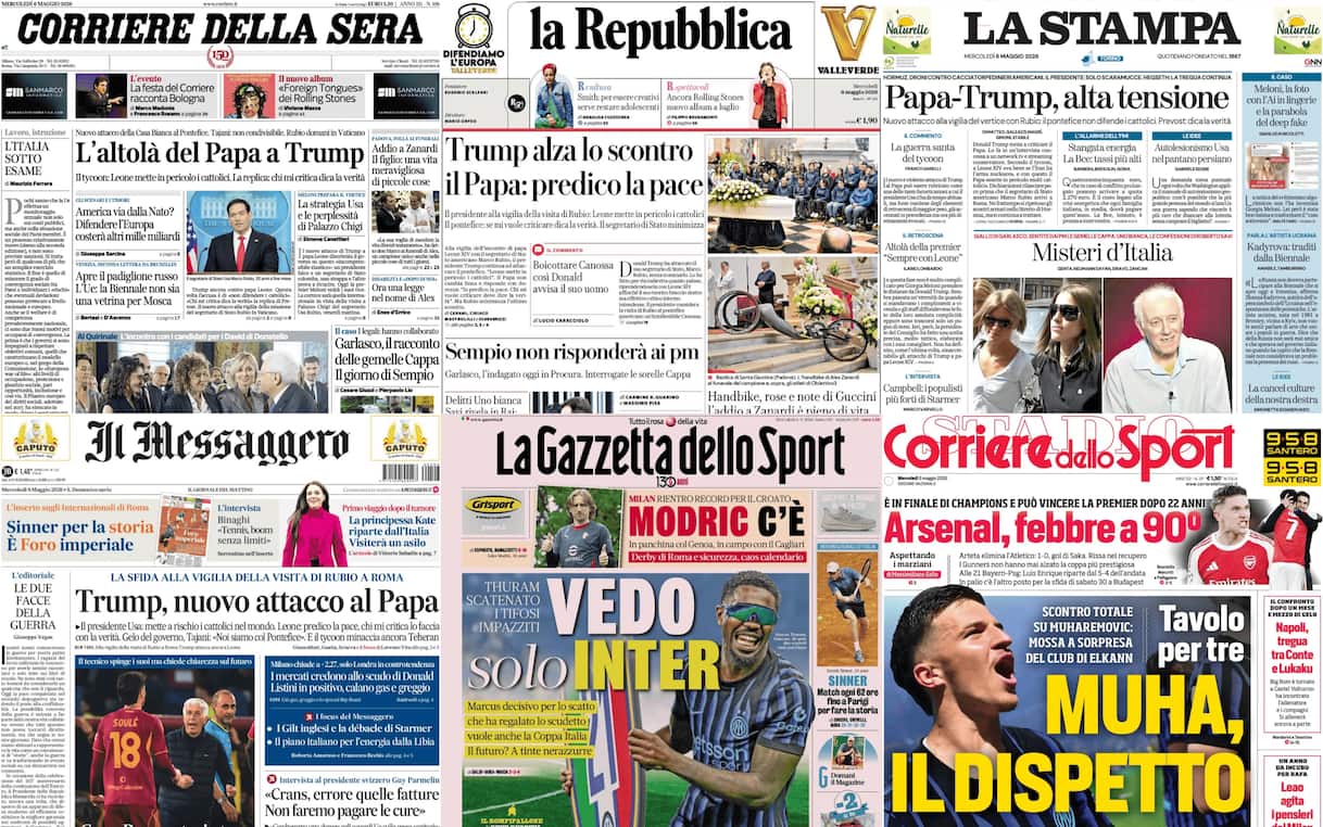 Le prime pagine dei quotidiani di oggi 6 maggio: la rassegna stampa