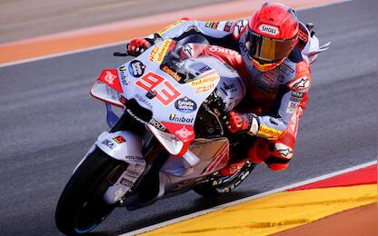 ALCANIZ, SPAIN - SEPTEMBER 01: Marc Marquez from Spain of Gresini Racing MotoGP racing with his motorcycle  at Motorland Aragon Circuit on September 01, 2024 in Alcaniz, Spain. (Photo by Joan Cros - Corbis/Getty Images)