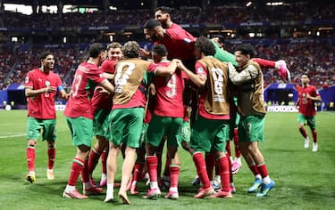 Il Marocco festeggia dopo la vittoria