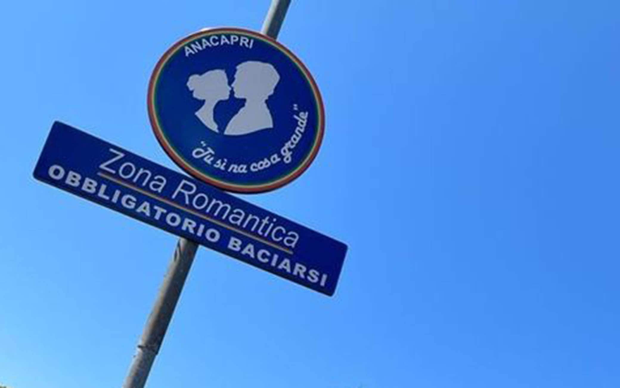 Il cartello ad Anacapri