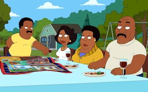 THE CLEVELAND SHOW: Cleveland is furious when Donna's ex-husband, Robert, crashes Freight Train's birthday party and upstages Cleveland's gift for his dad in the "Hustle 'n' Bros" episode of THE CLEVELAND SHOW airing Sunday, Jan. 13 (7:30-8:00 PM ET/PT) on FOX.   THE CLEVELAND SHOW ™ and © 2012 TCFFC ALL RIGHTS RESERVED.