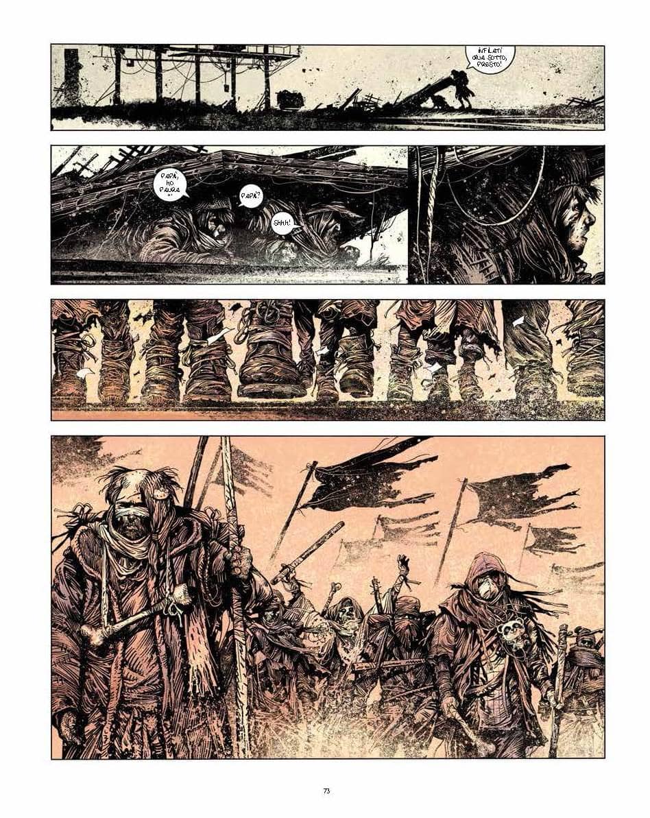 Una tavola tratta da La Strada di Manu Larcenet (Coconino Press)