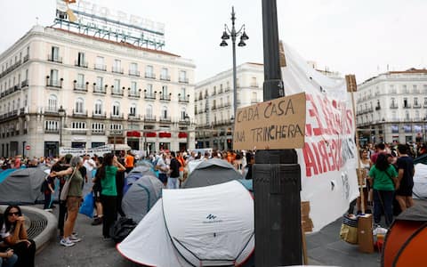 madrid protesta casa puerta del sol