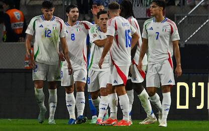 Happiness of Davide Frattesi (Italy) after scores a goal during the UEFA Nations League match between Italy vs. Israele on 9th September 2024 at the Bozsik Arena stadium in Budapest, Hungary