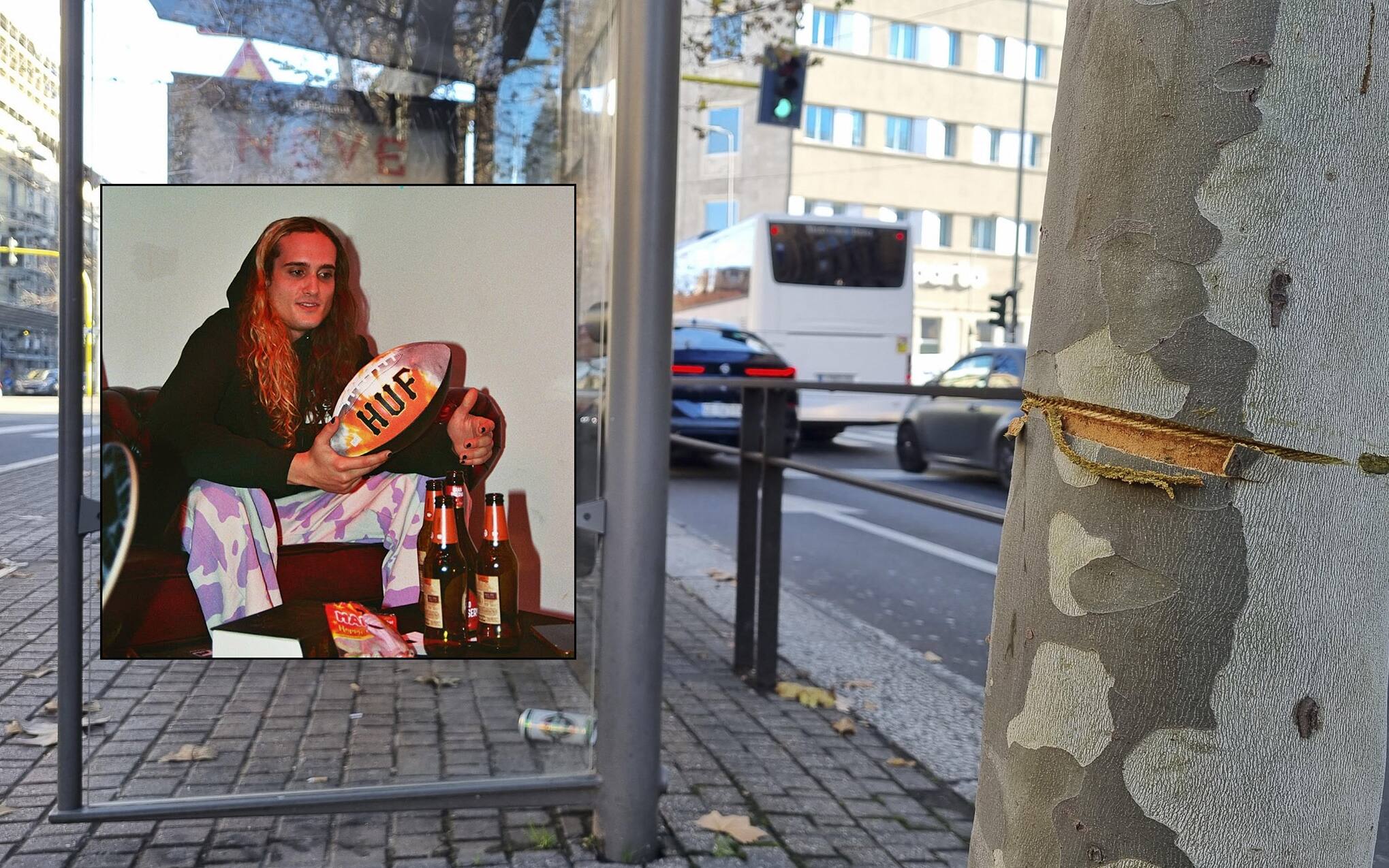 Viale Toscana, nel riquadro Alex Baiocco