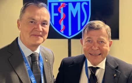 Prof Fabio Pigozzi, presidente della Federazione internazionale di Medicina dello sport con il Prof. Olivier Rabin, senior director for Science and medicine della Wada