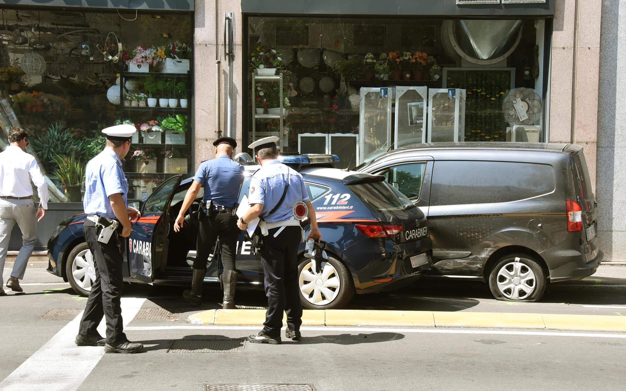 Furgone bloccato a Bergamo