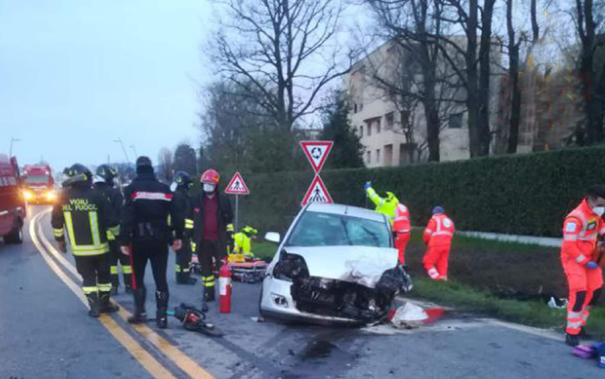 Un'immagine dell'incidente mortale sulla sp 7