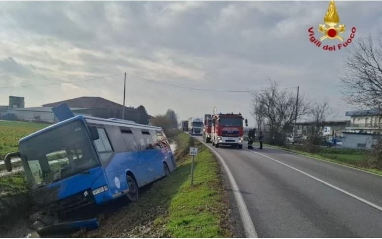 La scena dell'incidente a San Giorgio Bigarello