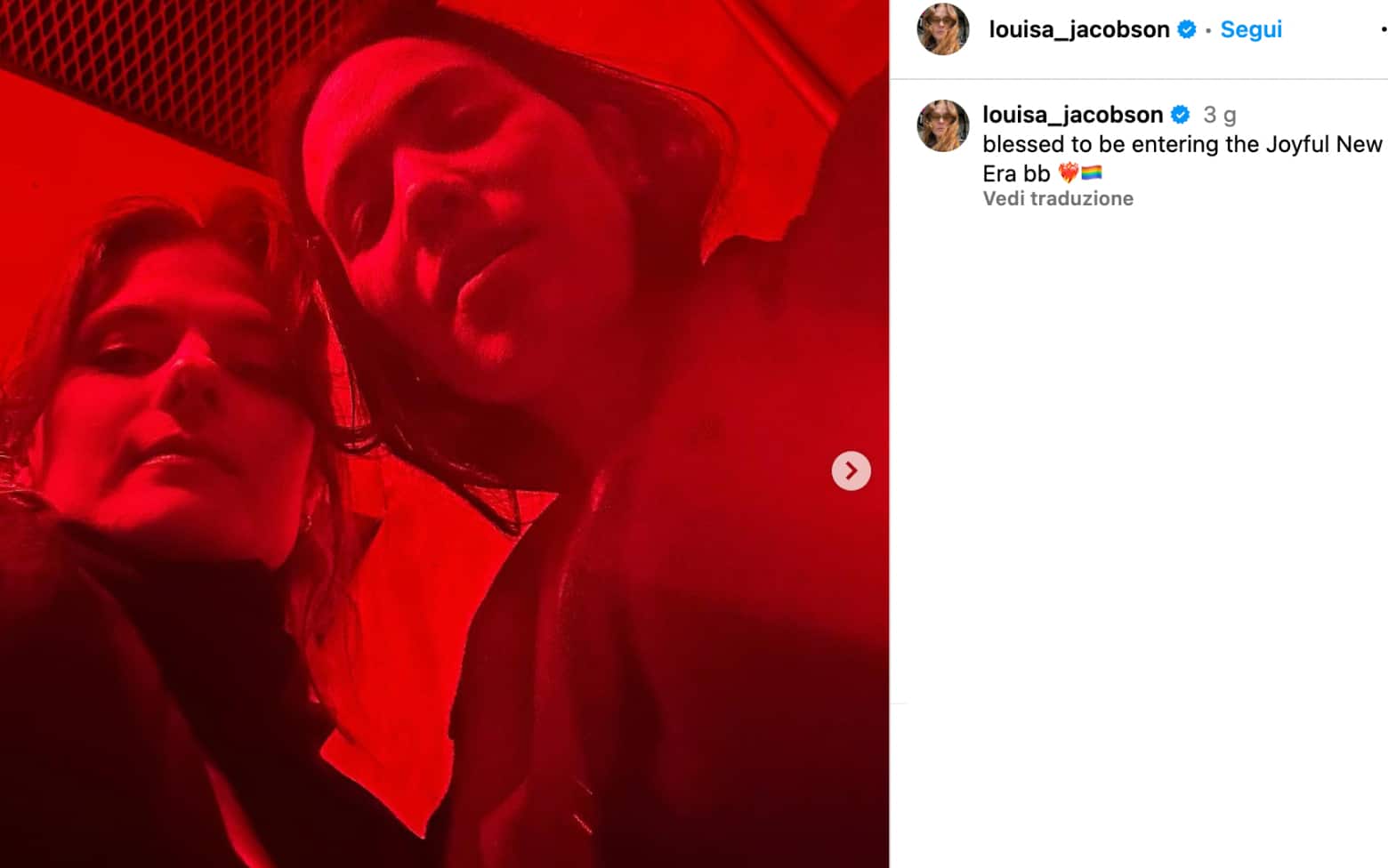 Immagine tratta dal profilo Instagram @louisa_jacobson