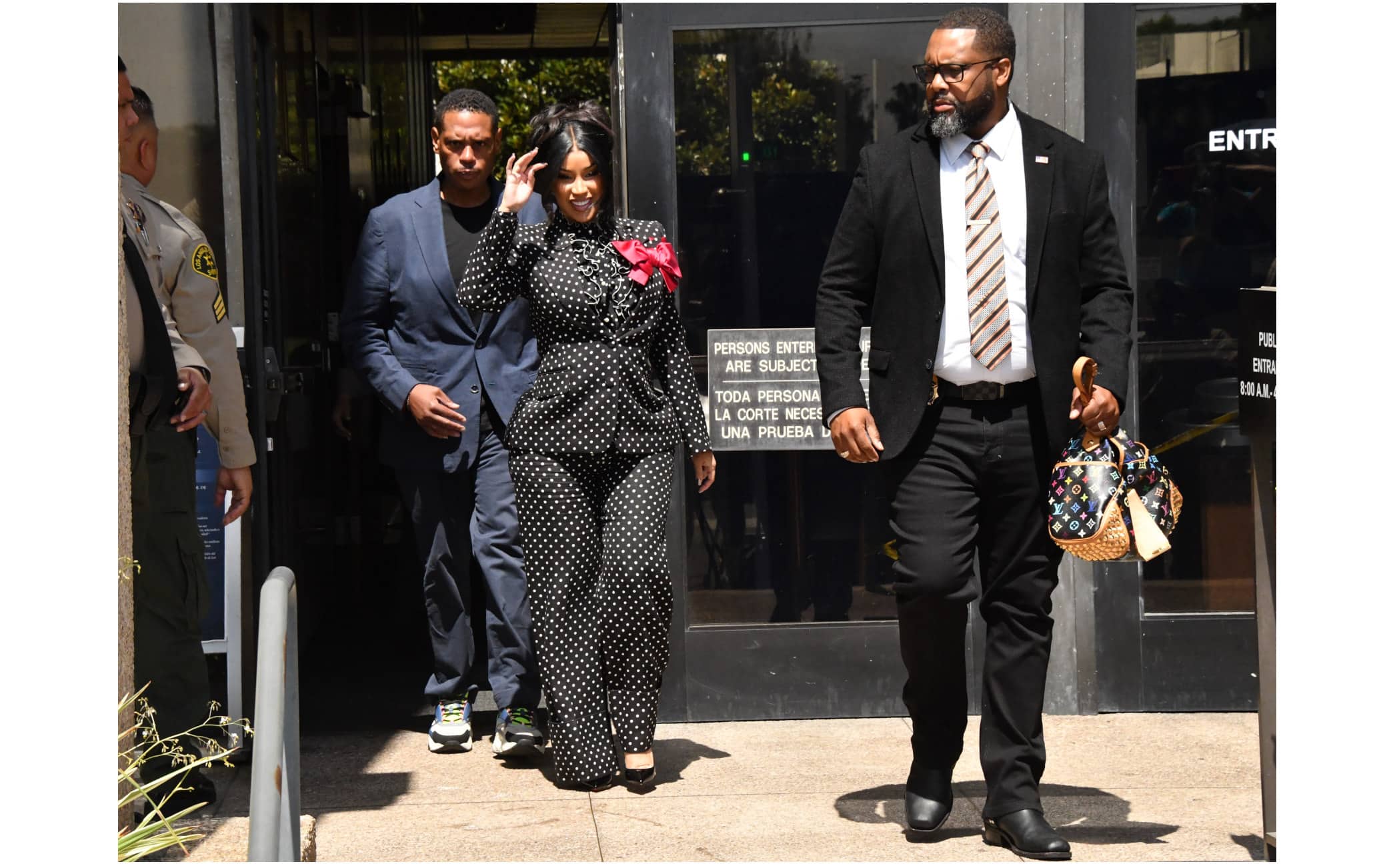 ALHAMBRA, CALIFORNIA - SEPTEMBER 02: Cardi B is seen as she leaves the Alhambra Courthouse on September 02, 2025 in Alhambra, California. (Photo by London Entertainment/ GC Images)