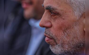 epa11664850 (FILE) - Senior Hamas leader in Gaza Strip, Yahya Al-Sinwar attends a Hamas rally marking Al-Quds Day, or 'Jerusalem Day', in Gaza City on, 14 April 2023 (reissued 17 October 2024). The Israeli Army, Tsahal, on 17 October 2024 confirmed that Hamas leader Yahya Sinwar was "eliminated" on 16 October 'after a year-long pursuit'. Sinwar was elected Hamas leader in August 2024, a few days after his predecessor had been killed in Iran.  EPA/MOHAMMED SABER