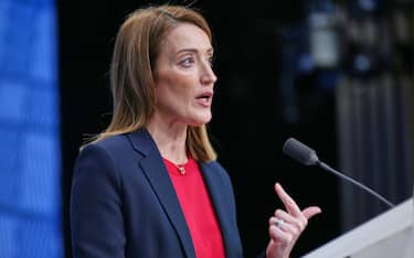 Mandatory Credit: Photo by dts News Agency Germany/Shutterstock (16138217a)
European Council: EU Parliament President Roberta Metsola at a press conference
European Council, Europa-Gebäude, Brussels, Belgium - 18 Dec 2025