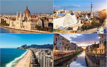 Budapest, Barcellona, Rio de Janeiro, Milano