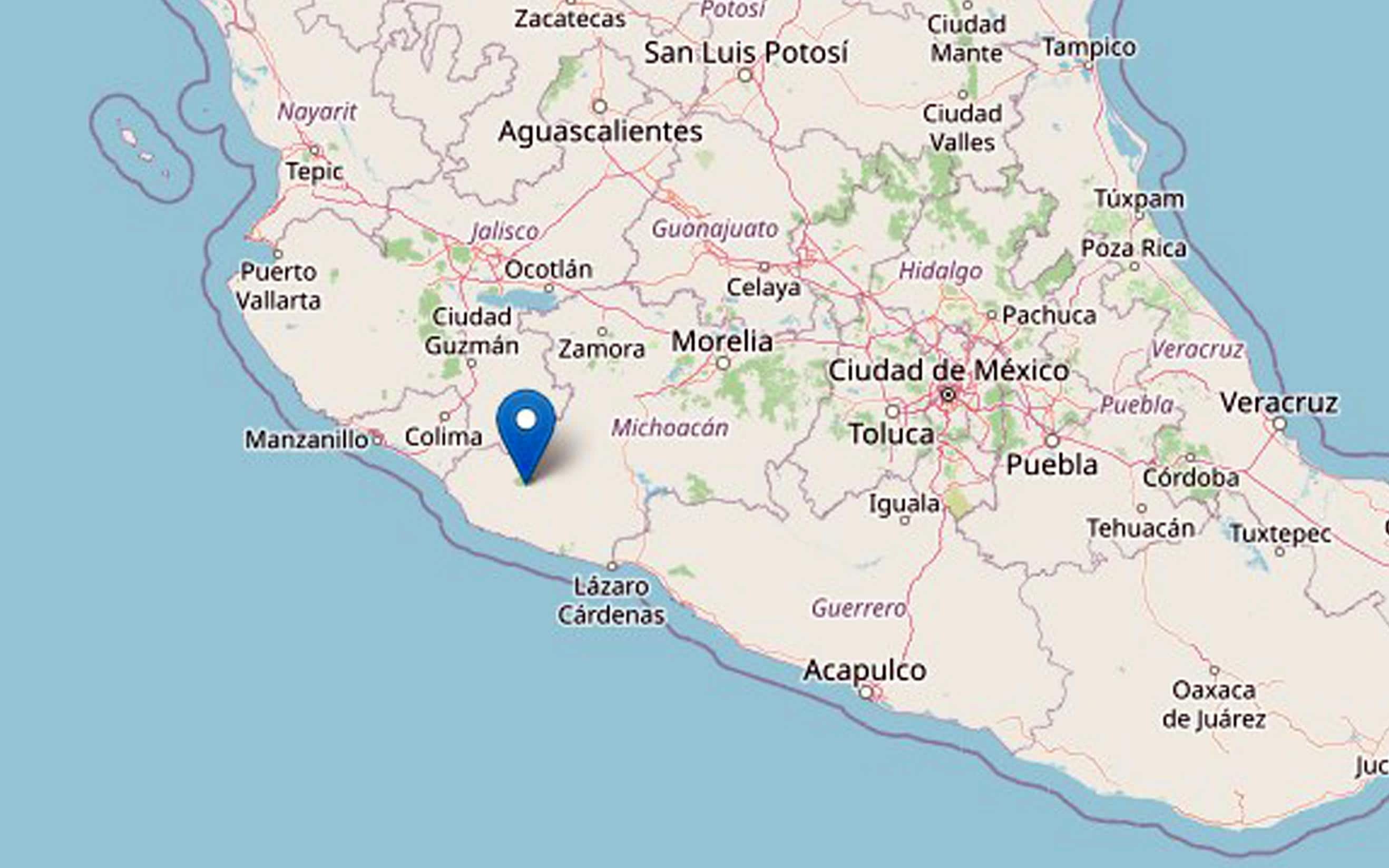 Una scossa di magnitudo 7.4 è stata avvertita oggi in Messico, con epicentro a Coalcomán, una municipalità dello stato di Michoacán, nel Messico centrale. 
ANSA/INGV
+++ ATTENZIONE LA FOTO NON PUO' ESSERE PUBBLICATA O RIPRODOTTA SENZA L'AUTORIZZAZIONE DELLA FONTE DI ORIGINE CUI SI RINVIA+++