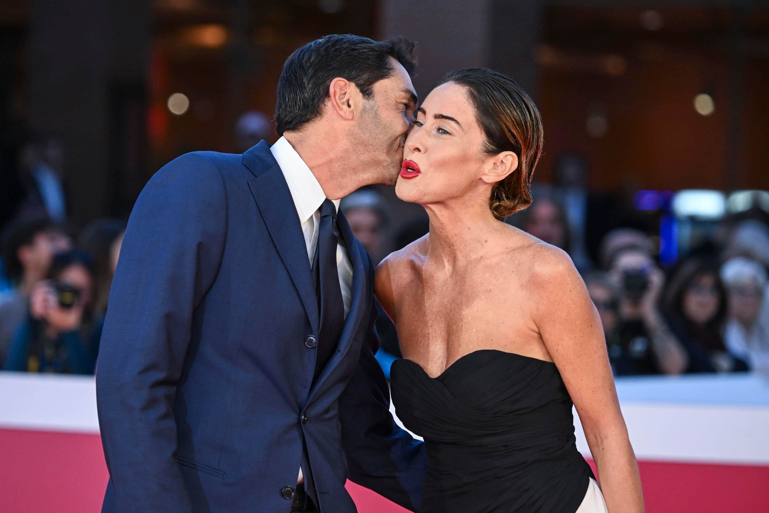 Italian deputy of Italian Viva party, Maria Elena Boschi (R) with her partner Roberto Vaccarella (L) arrive on the red carpet for the opening ceremony of the 21st annual Rome International Film Fest in Rome, Italy, 13 October 2026. The Festa del Cinema di Roma runs from 13 to 25 October 2026. ANSA/RICCARDO ANTIMIANI
