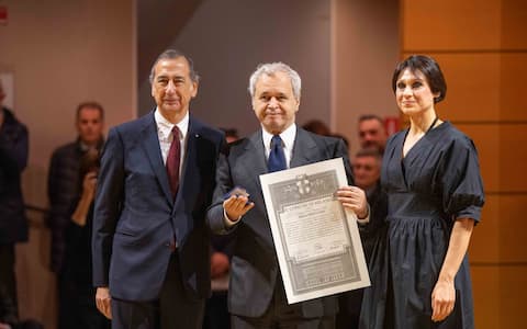 Ambrogio Di Oro 2025, Enrico Mentana,  7 Dicembre 2025, Ansa/Andrea Fasani 