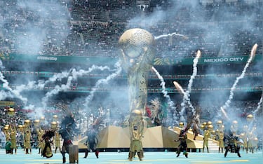 MEXICO CITY, MEXICO - JUNE 11: Performers dance during the Opening Ceremony ahead of the FIFA World Cup 2026 Group A match between Mexico and South Africa at Mexico City Stadium on June 11, 2026 in Mexico City, Mexico. (Photo by Hector Vivas - FIFA/FIFA via Getty Images)