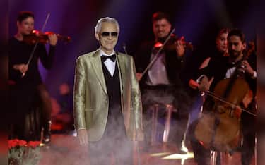 SEVILLE, SPAIN - NOVEMBER 16: Andrea Bocelli performs onstage during The 24th Annual Latin Grammy Awards on November 16, 2023 in Seville, Spain. (Photo by Kevin Winter/Getty Images for Latin Recording Academy)