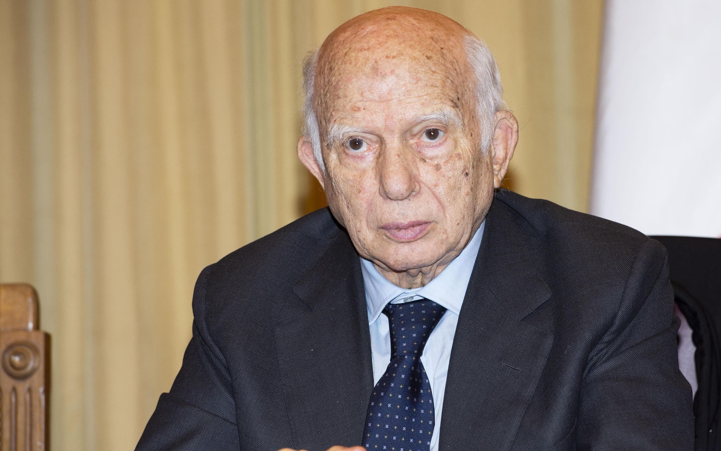 Paolo Cirino Pomicino durante il convegno "Andreotti, il patrimonio politico di un padre della Repubblica - Analisi storica e politica a 100 anni dalla nascita dello statista" presso la sala Aldo Moro della Camera a Roma, 16 gennaio 2019. ANSA/CLAUDIO PERI