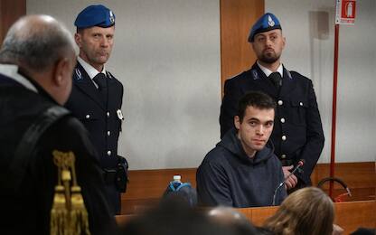 Filippo Turetta, il giovane omicida di Giulia Cecchettin, stamane in aula della Corte di Assise per rispondere alle domande del pubblico ministero e dei difensori della famiglia Cecchettin, Venezia 25 ottobre 2024. ANSA/ANDREA MEROLA                               