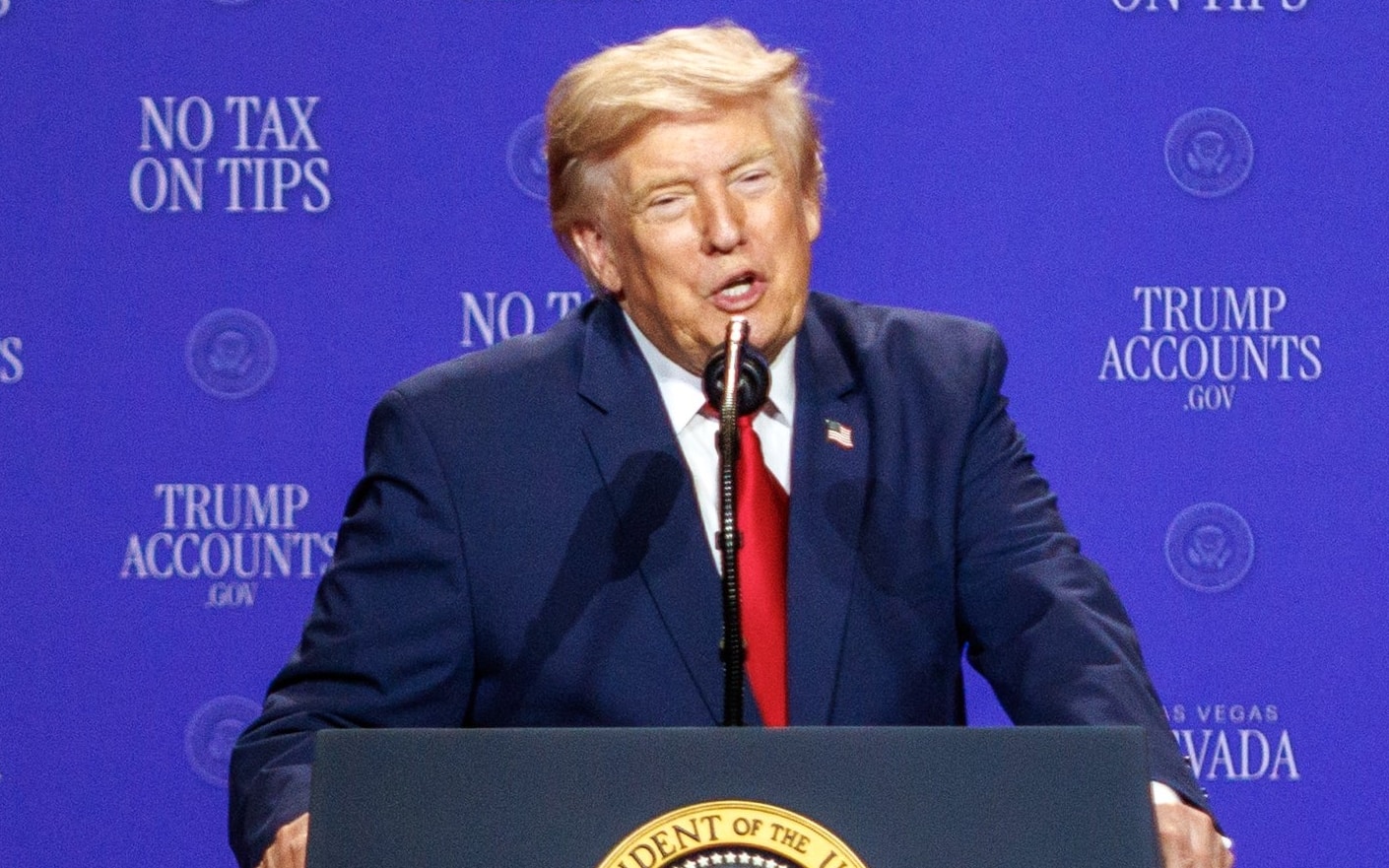 IPA87266576 - speaks at Red Rocks Casino, Resort and Spa in Las Vegas on August 5, 2026. (Photo by Travis P Ball/Sipa USA)