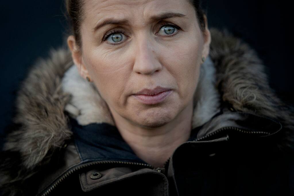 Denmark's Prime Minister Mette Frederiksen reacts as she meets journalists after visiting a closed and empty mink farm near Kolding, Denmark, on November 26, 2020. - Prime Minister Frederiksen's government has acknowledged that its decision to cull more than 15 million minks had no legal basis for those not contaminated by the Covid-19 variant, infuriating breeders. A mutated version of the new coronavirus detected in Danish minks that raised concerns about the effectiveness of a future vaccine has likely been eradicated, Denmark's health ministry said on November 19, 2020. (Photo by Mads Nissen / Ritzau Scanpix / AFP) / Denmark OUT (Photo by MADS NISSEN/Ritzau Scanpix/AFP via Getty Images)