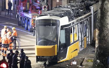 Il tram coinvolto nell'incidente