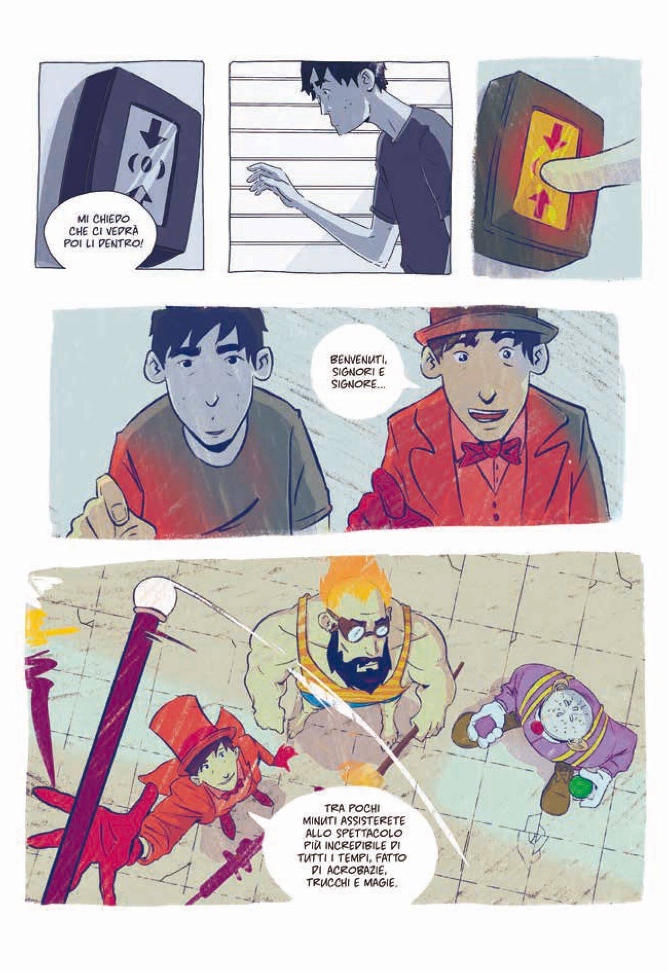 Una tavola tratta da Il mondo in un punto fisso di Luigi Formola e Valerio Forconi