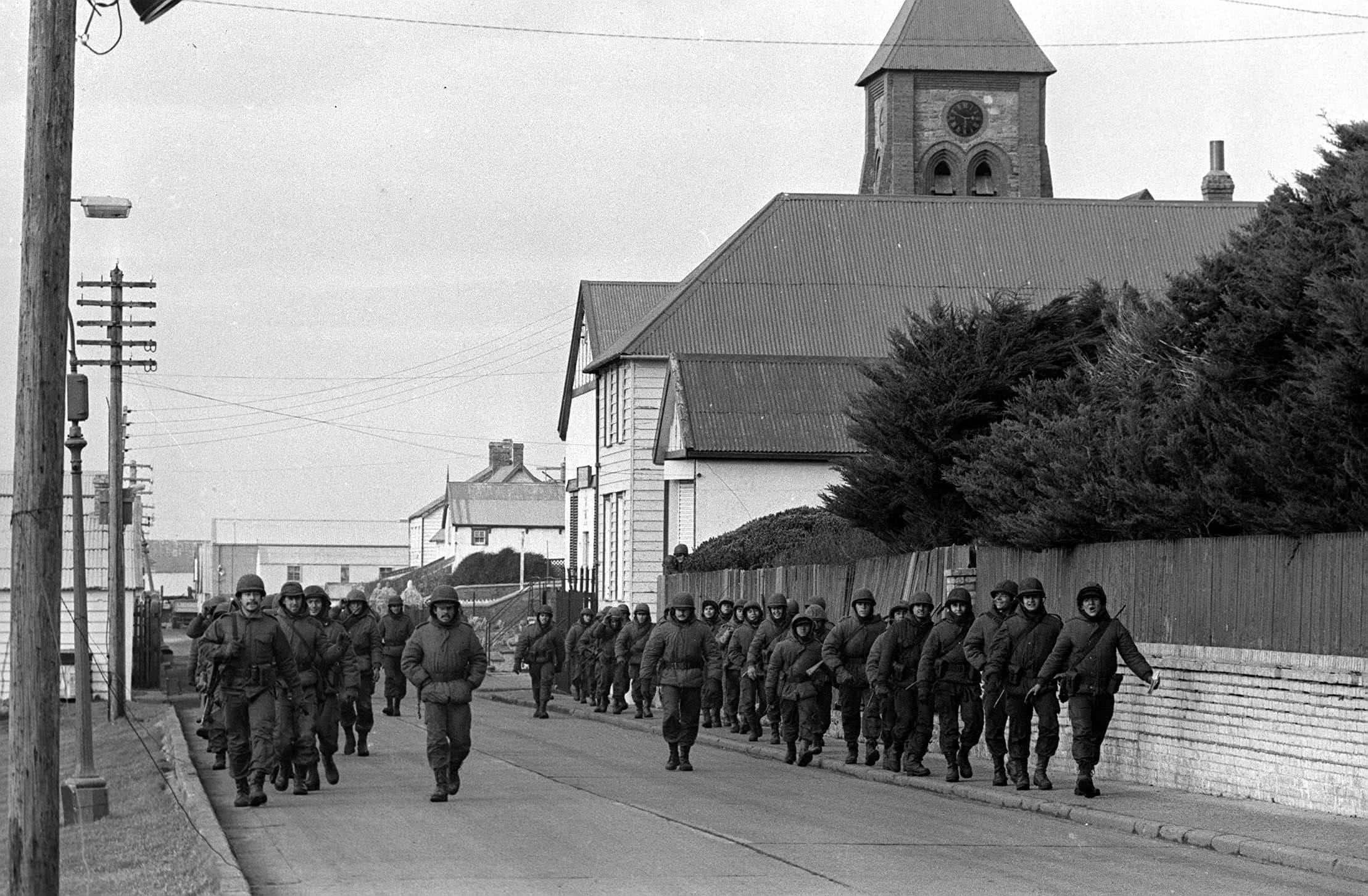 Immagine storica della guerra delle Falkland e Malvinas