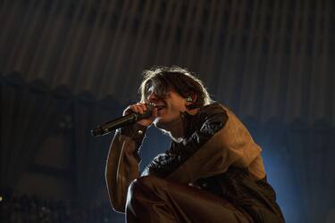 Roma 2/12 /2023 Irama & Rkomi, singing on stage. during Irama & Rkomi "No Stress Tour", Italian singer Music Concert
Nella foto: Rkomi