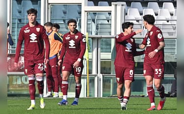 Torino's Che Adams jubilates after scoring the gol (1-0) during the Italian Serie A soccer match Torino FC vs US Lecce a at the Olimpico Grande Torino Stadium in Turin, Italy, 1st February 2026 ANSA/ALESSANDRO DI MARCO
