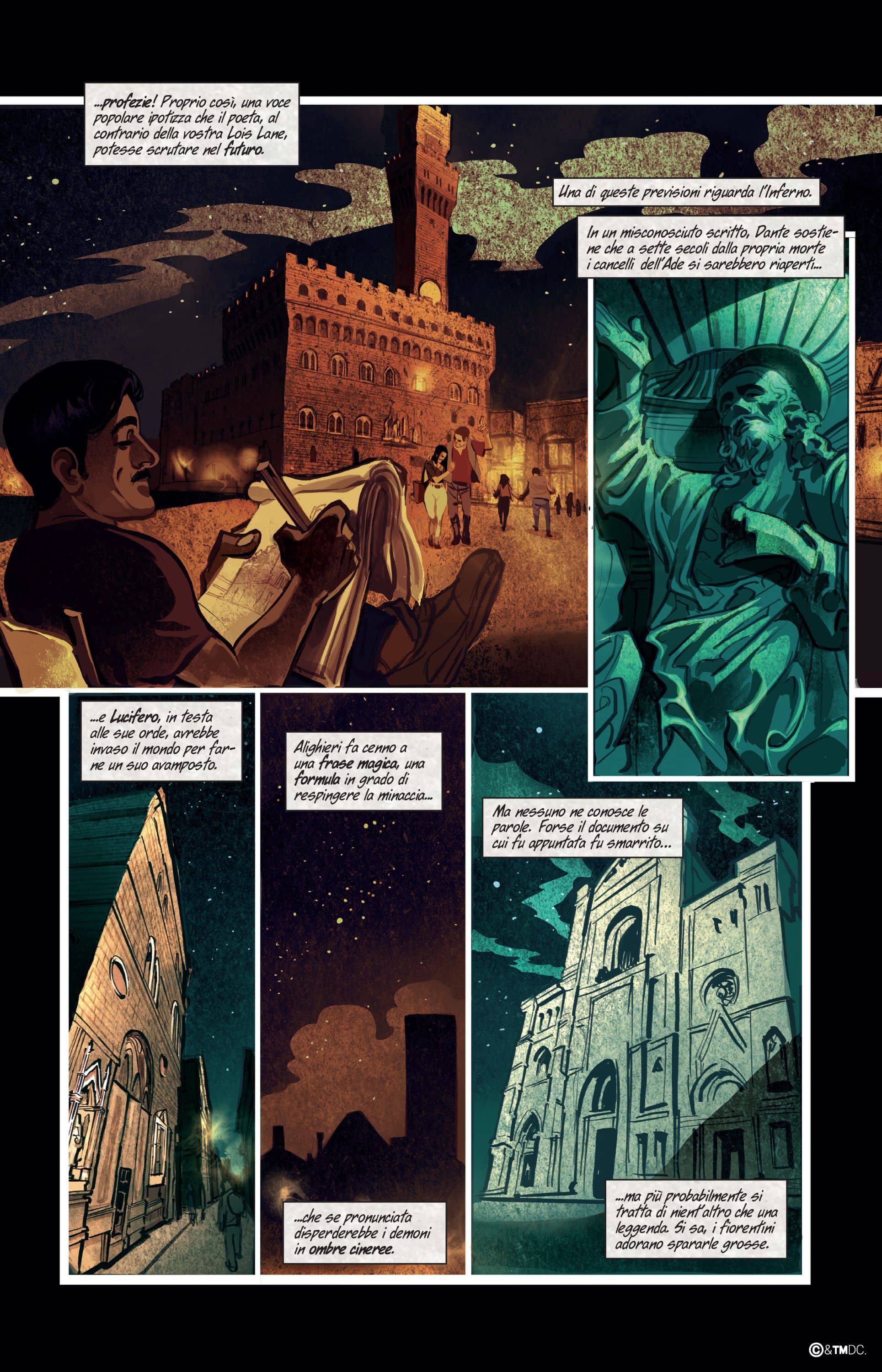 Una tavola tratta da Superman: Inferno di Marco Nucci e Fabio Celoni